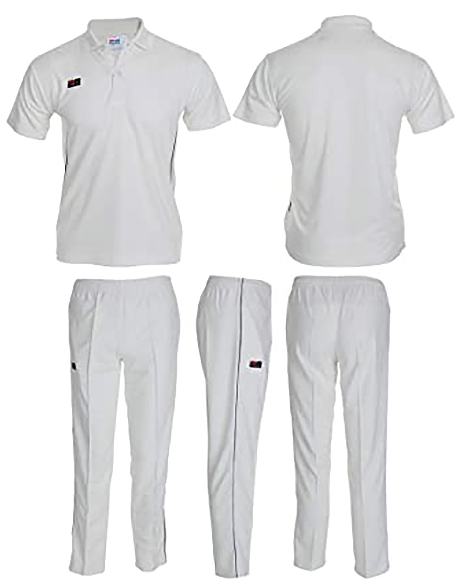 DY Sports Half Sleeves Cricket Dress - White Cricket Uniform Dress - T-Shirt and Trousers Combo - Polyester Jersey for Men and Boys