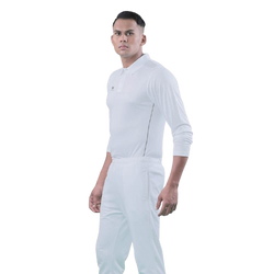 Image of DY Sports White Cricket Dress for Men & Boys – Full Sleeve T-Shirt and Trouser Combo | Cotton Blend | Lightweight & Breathable Jersey Set for Match & Practice