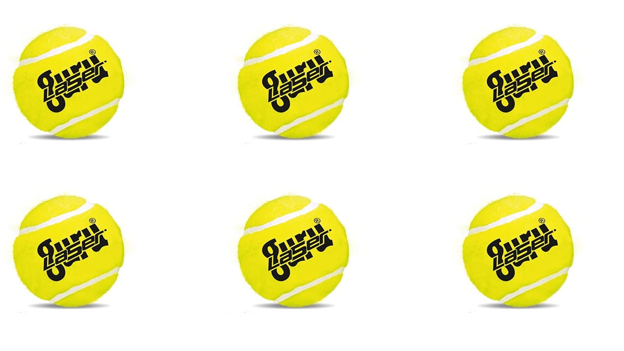 MRI Guru Laser Heavy Green Rubber Tennis Ball – Pack of 6 (Standard Size)