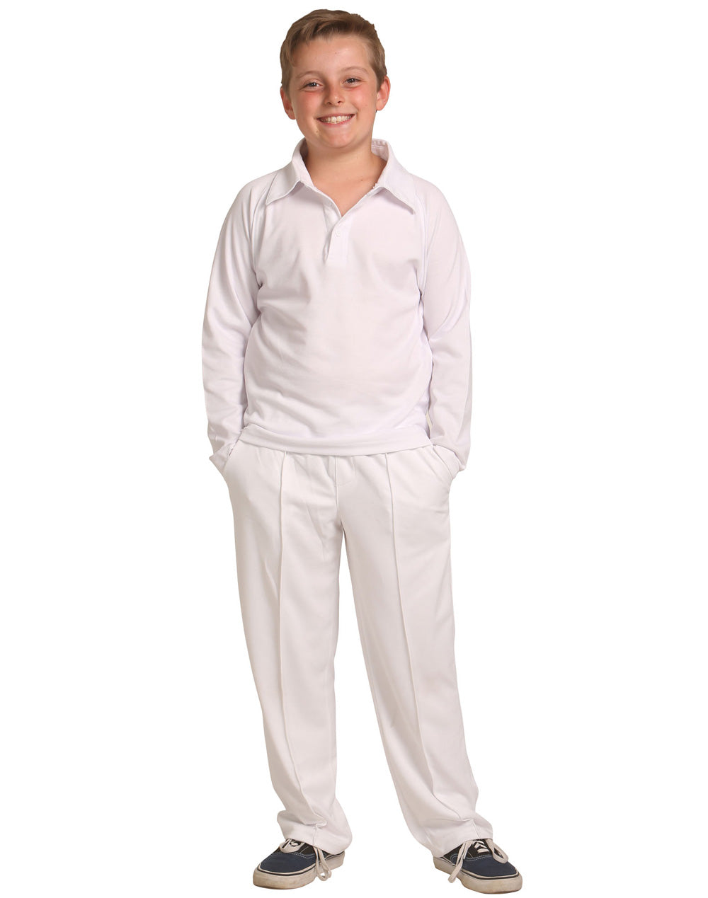 DY Sports White Cricket Dress for Men & Boys – Full Sleeve T-Shirt and Trouser Combo | Cotton Blend | Lightweight & Breathable Jersey Set for Match & Practice