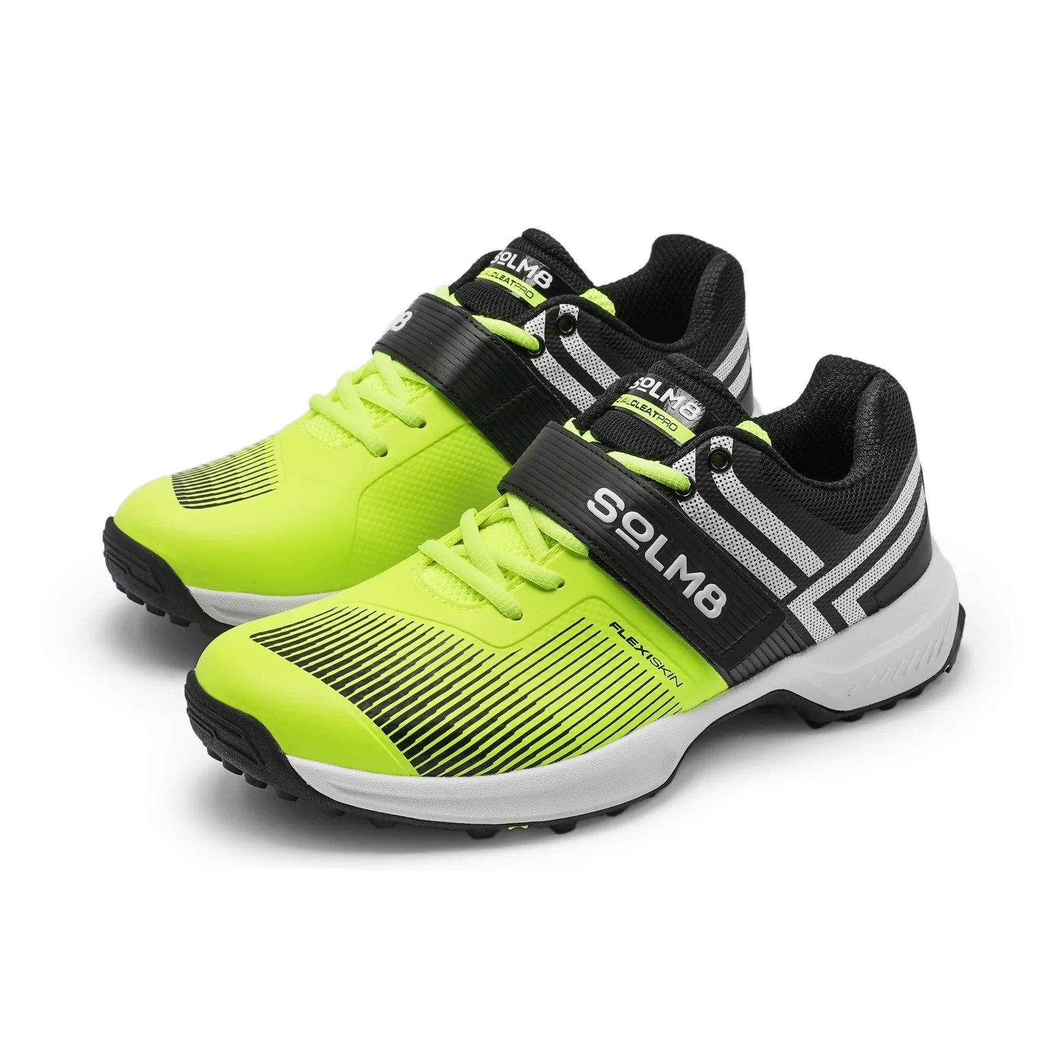 Solm8 S8 Fluo Lime Cricket Shoes